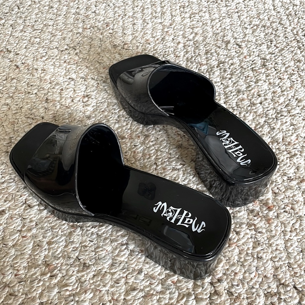 NWT Black Chunky Heel Sandals